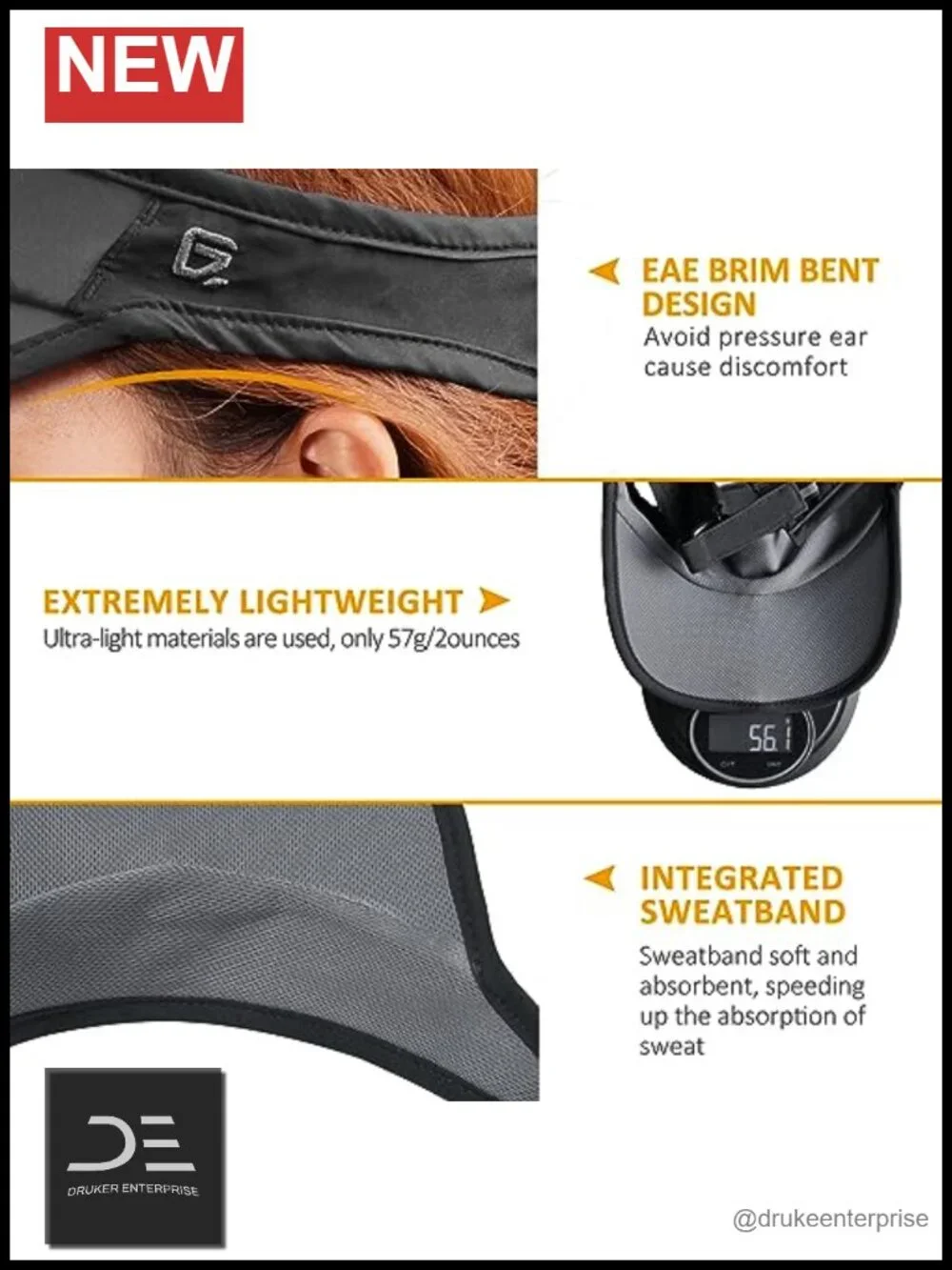 Foldable Sun Visor Hat UPF 50+ Lightweight Adjustable